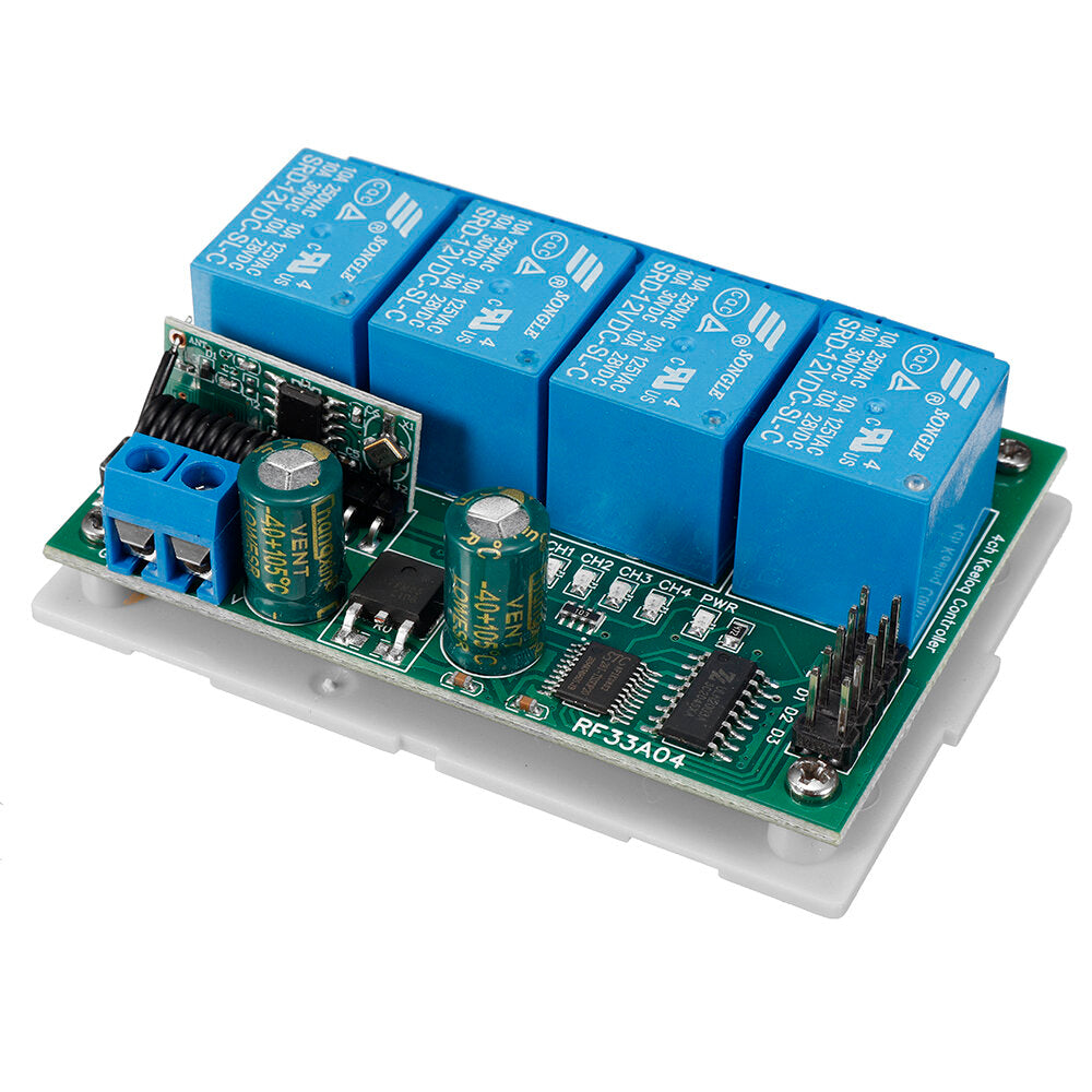RF33A04 433M 4CH Security Remote Keyless Controller Rolling Code HCS301 Remote Key Transmitter DC 12V
