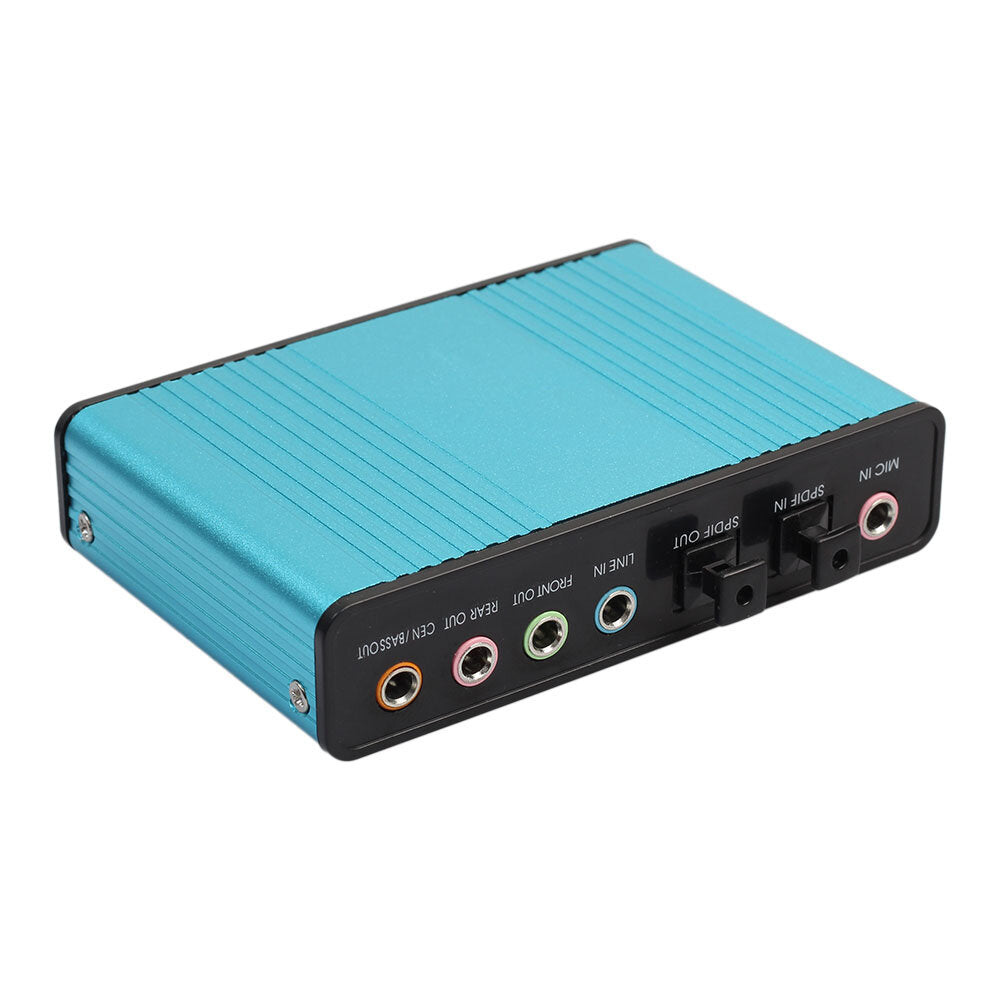 REXLIS Sound Card USB External S/PDIF Optical Sound Card Stereo 5.1 Channel Audio Line In Audio Adapter for Netbook Laptop PC