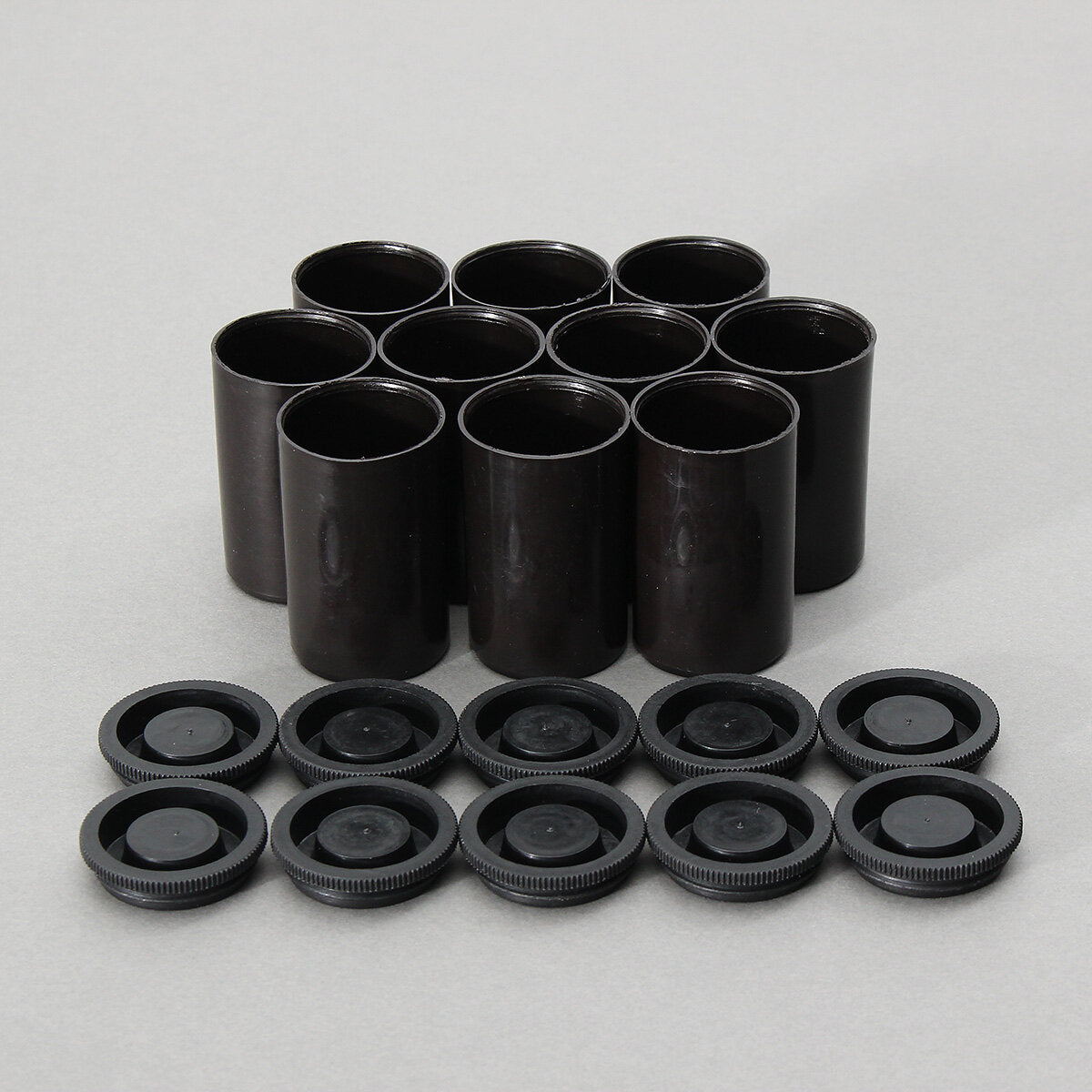 10Pcs Empty Black White Bottle 35mm Film Cans Canisters Containers for Kodak Fuji
