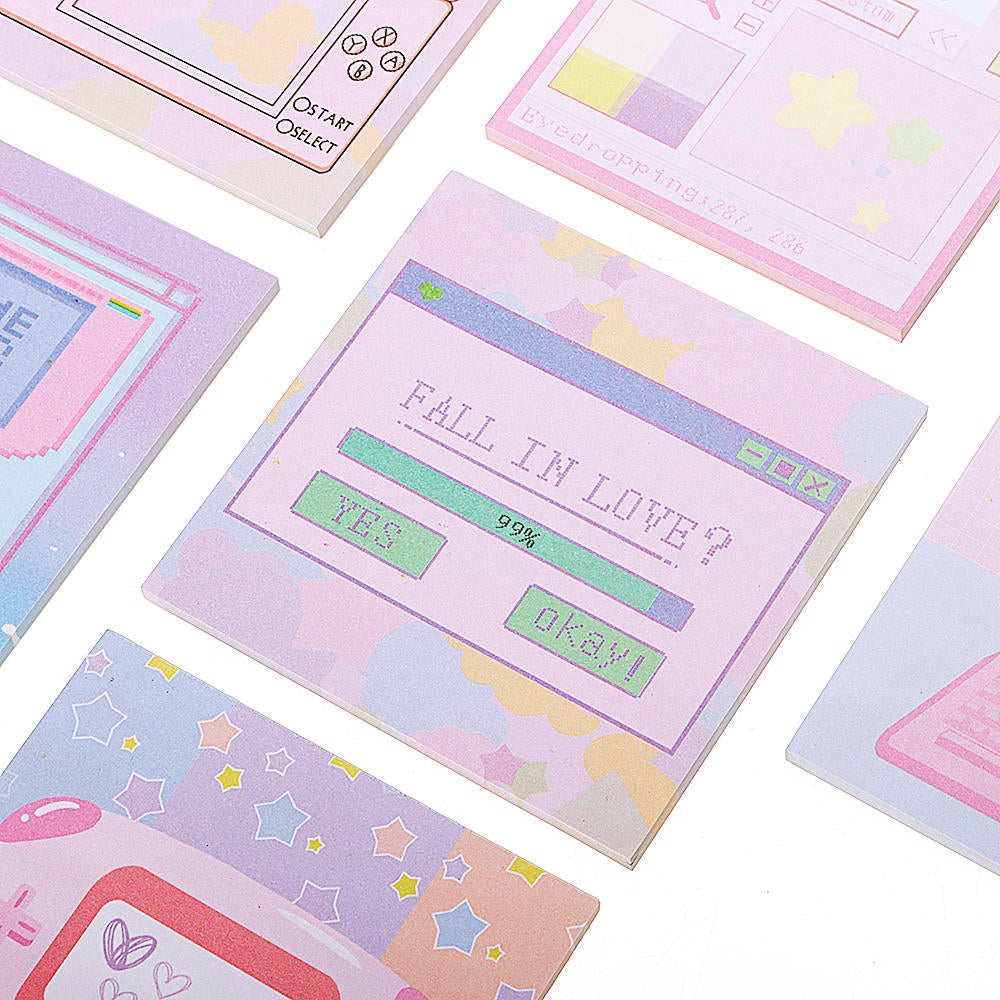 6 Pcs/pack Colorful Sticky Notes Cartoon Love Game Pad Sticky Memo Notes Gift Stationery Office Sticker School Supplies