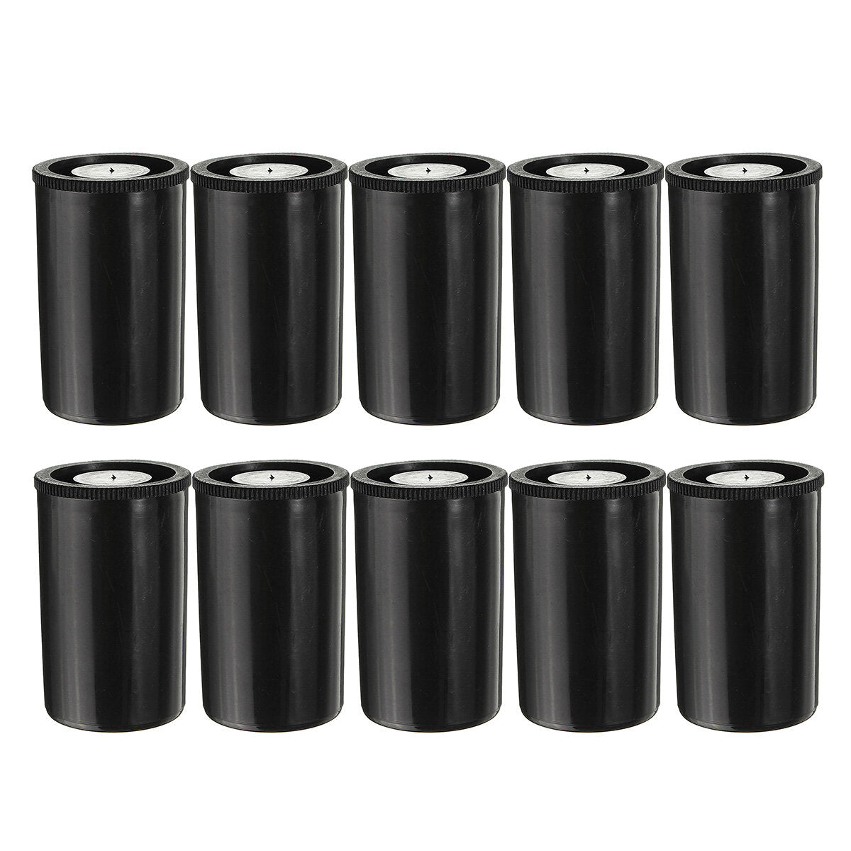 10Pcs Empty Black White Bottle 35mm Film Cans Canisters Containers for Kodak Fuji