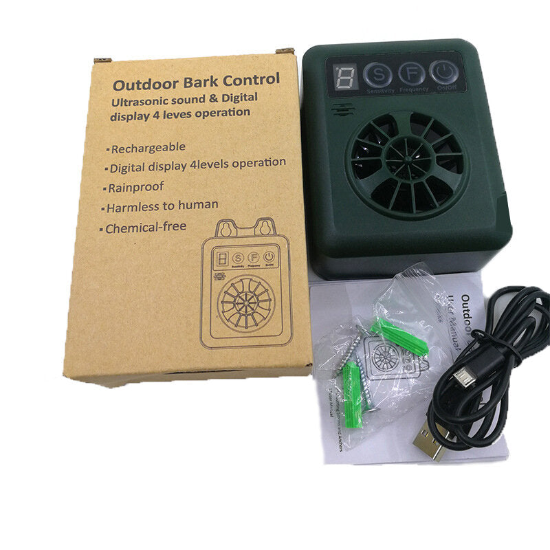 K6 Outdoor Ultrasonic Anti Dogs Bark Control Devices Digital Display Rechargeable Rainproof Stop Dog Barking Animals Training Repeller