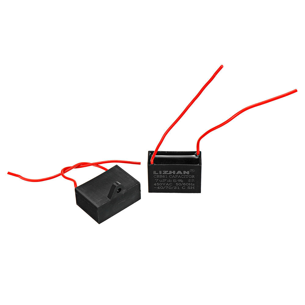 10pcs CBB61 450V 7uf Starting Capacitance AC Fan Capacitor CBB Motor Run Capacitor 450V 7F