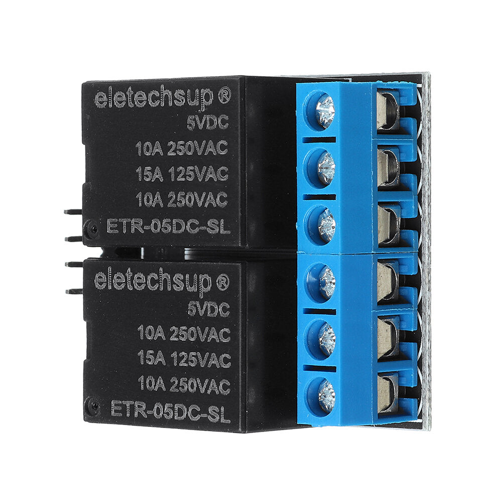 2 Channel 5V Bistable Self-locking Relay Module Button MCU Low-level Control Switch Board