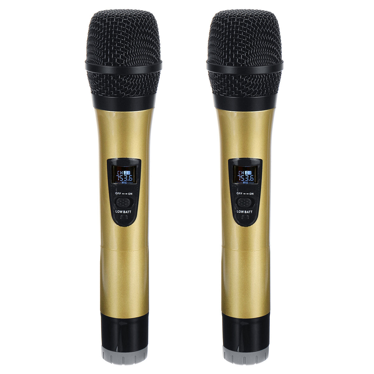 Professional UHF Double Wireless Handheld Karaoke Microphone with 3.5mm Receiver