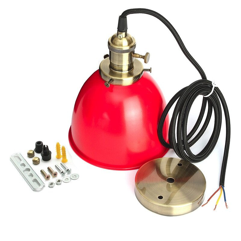 Elfeland Cafe Style Retro Ceiling Light Pendant Metal Shade-Modern Rustic Industrial Vintage Look-E27 Socket Height-adjustable Lampshade-for Loft Bar Cafe Light Ceiling Lamp Shade
