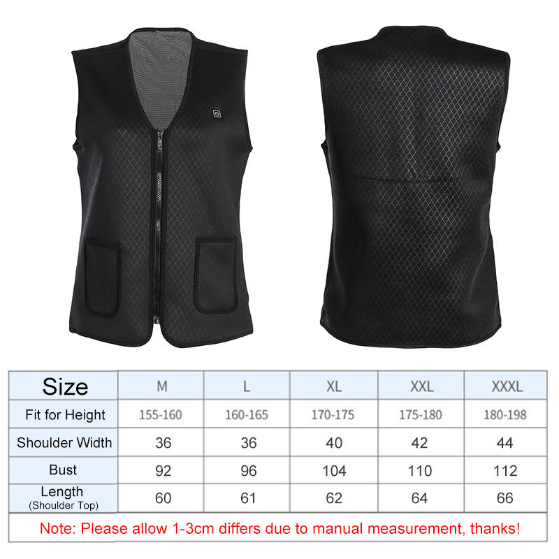 Electric 5V USB Heated Warm Cotton Vest Men Women 3S Warm Infrared Heating Coat Jacket