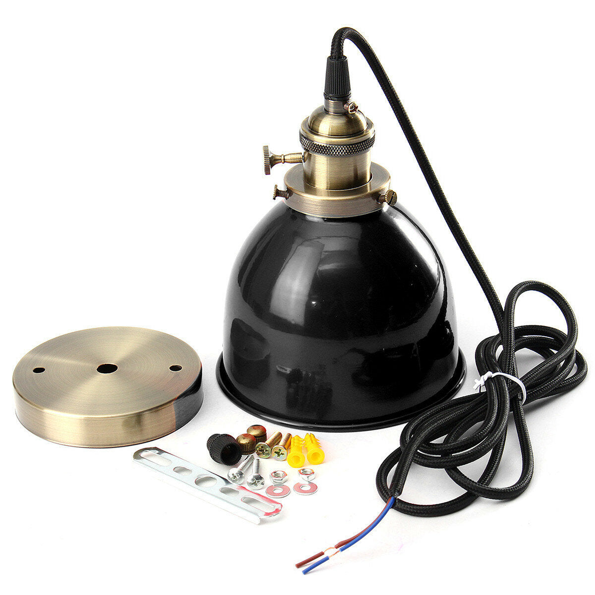 Elfeland Cafe Style Retro Ceiling Light Pendant Metal Shade-Modern Rustic Industrial Vintage Look-E27 Socket Height-adjustable Lampshade-for Loft Bar Cafe Light Ceiling Lamp Shade