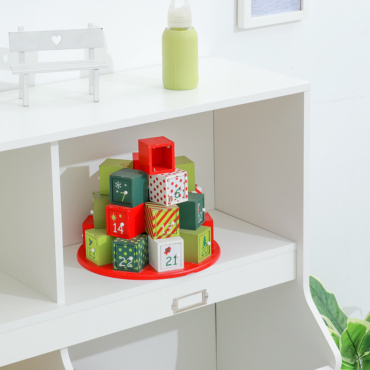 Insma Wooden 4 Cube Storage Organizer Kids Bookcase Bookshelves Storage Organizer for Home Bedroom White