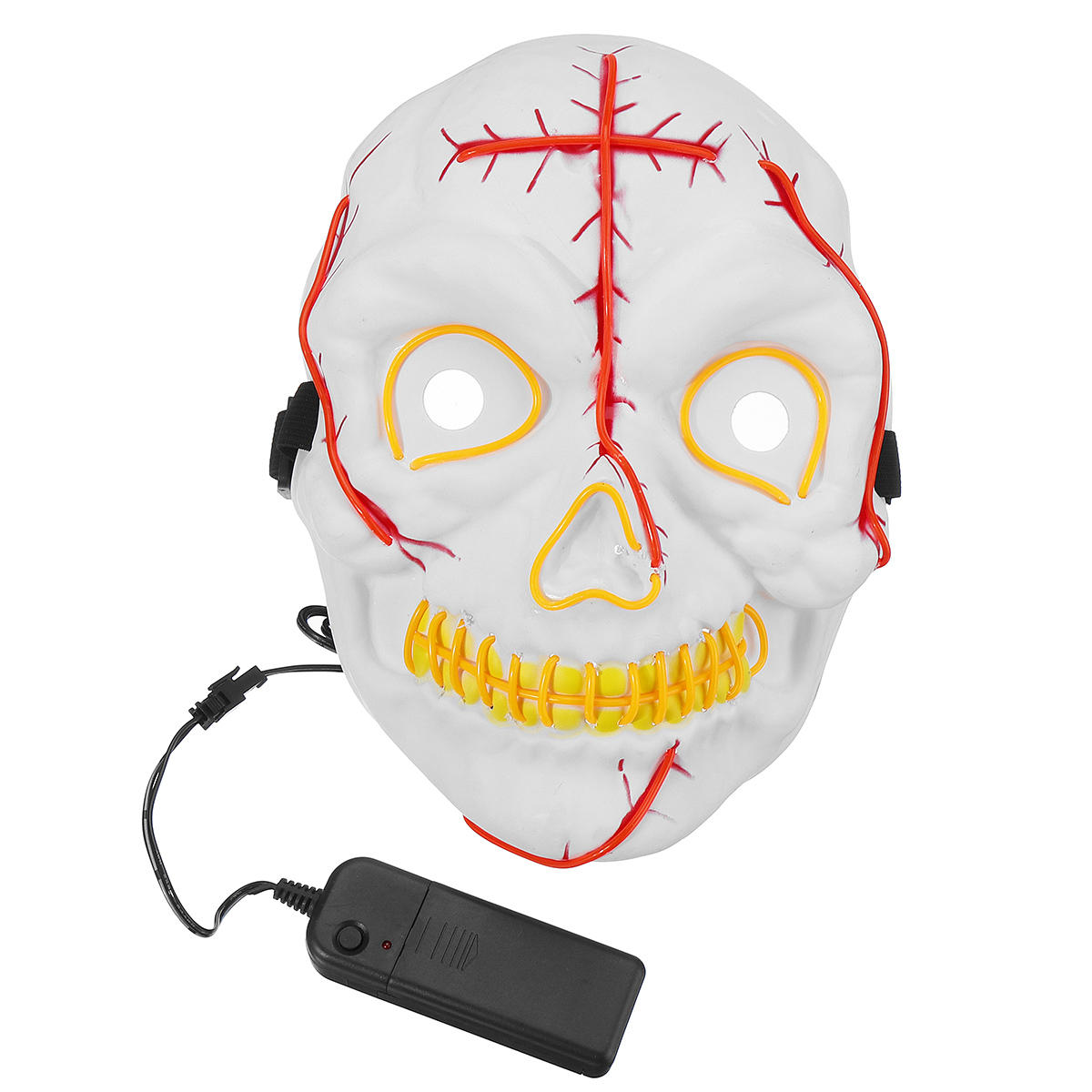 4-Modes Scary Mask Cosplay Led Costume Mask EL Wire Light Up for The Purge Movie