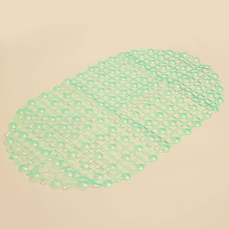 45x37cm PVC Anti Slip Floor Mat Bathroom Transparent Carpet With Strong Suction Cup