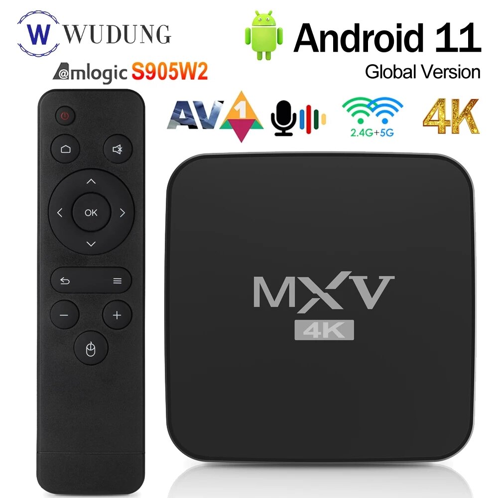 MECOOL MXV Android 11.0 S905W2 Quad core Smart TV Box 2GB RAM 16GB ROM 2.4G 5G WIFI BT5.0 Set Top Box 4K Media Player