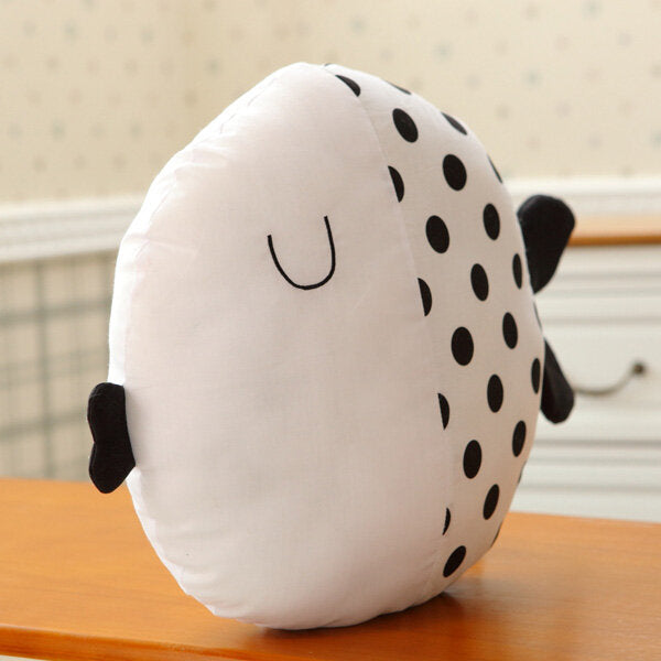 Cute Dot Stripe Kiss Fish Throw Pillow Cotton Cloth Sofa Car Bedding Cushion Home Decoration