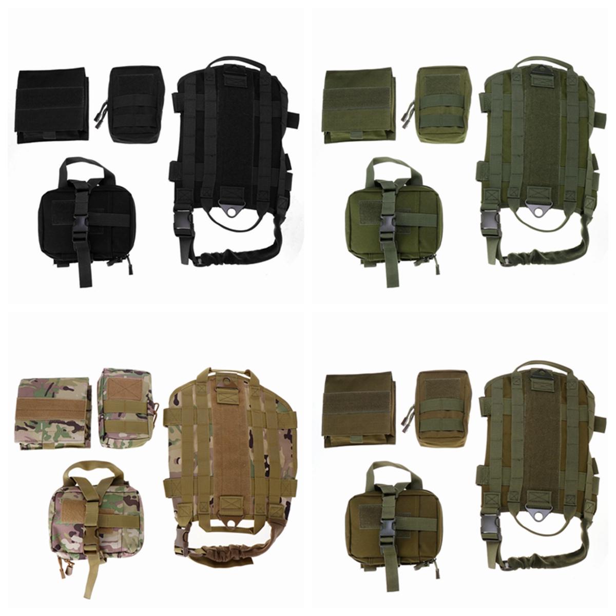 S 1000D Nylon Waterproof Dog Tactical Vest Military Training Clothes Pet Trainer with 3 Bags-L