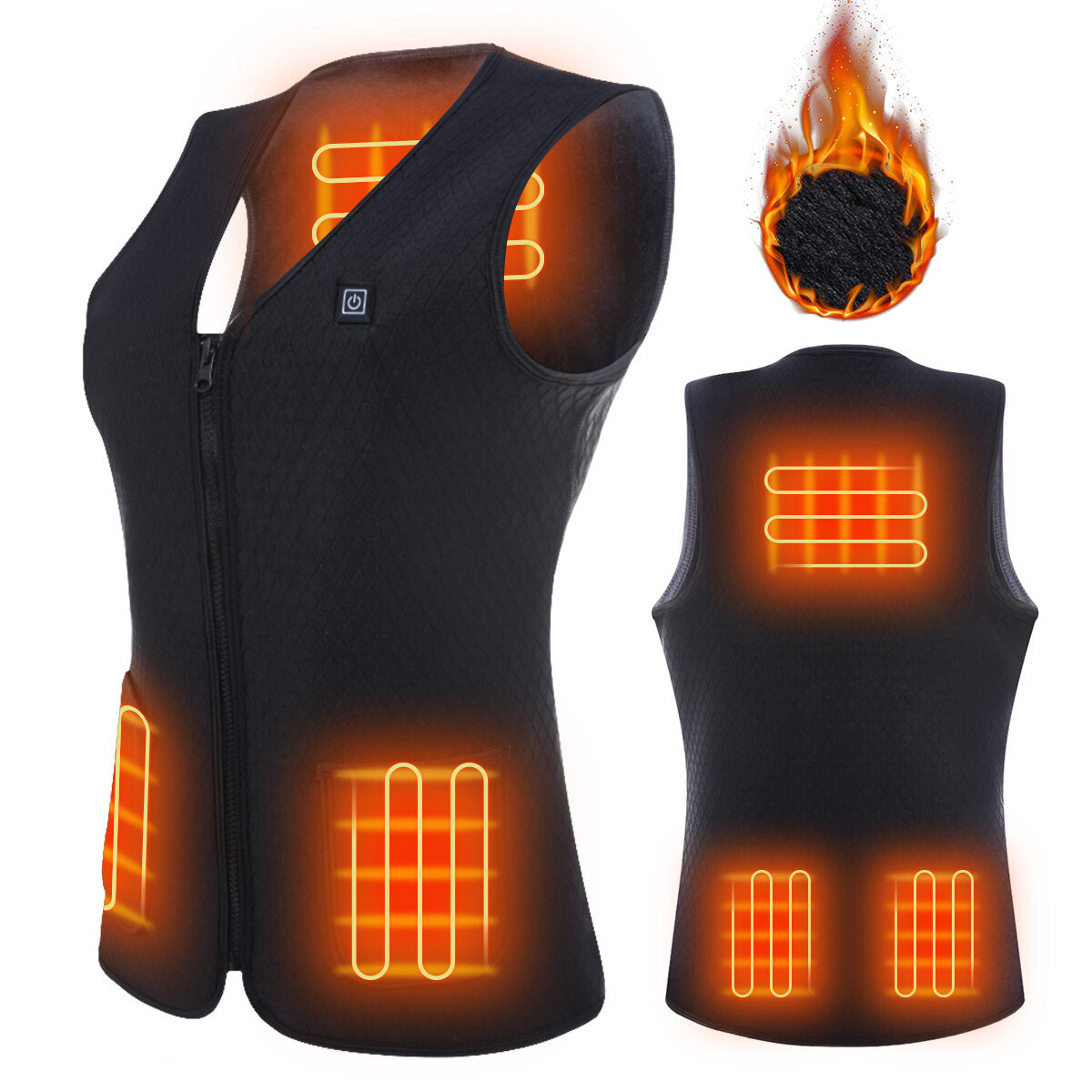 TENGOO Warm-W2 Women's Electric Heated Vest USB/DC Charging Washable Winter Warm Clothes