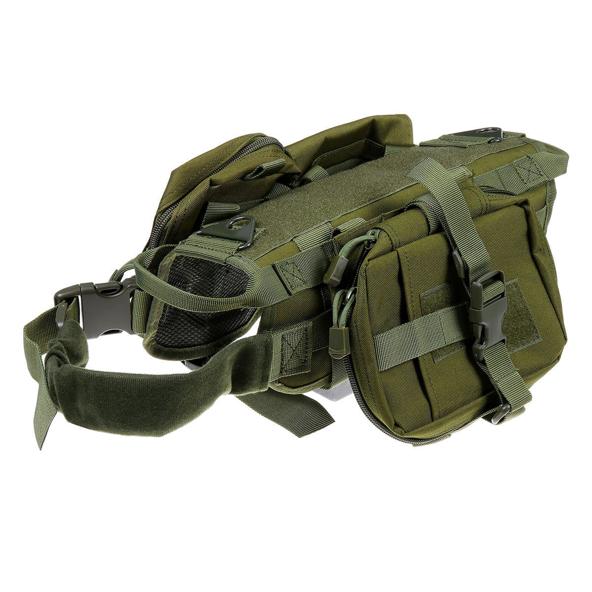 S 1000D Nylon Waterproof Dog Tactical Vest Military Training Clothes Pet Trainer with 3 Bags-L