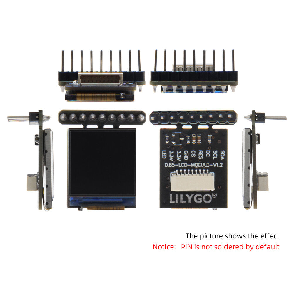 LILYGO T-0.85 Inch LCD Module GC9107 Full Color Display IPS 128*128 Screen Development Board PH1.0mm Cable Holder For Arduino