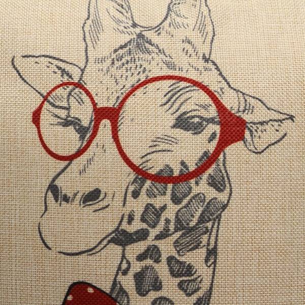 Christmas Cartoon Giraffe Deer Throw Pillow Case Home Sofa Car Cushion Cover