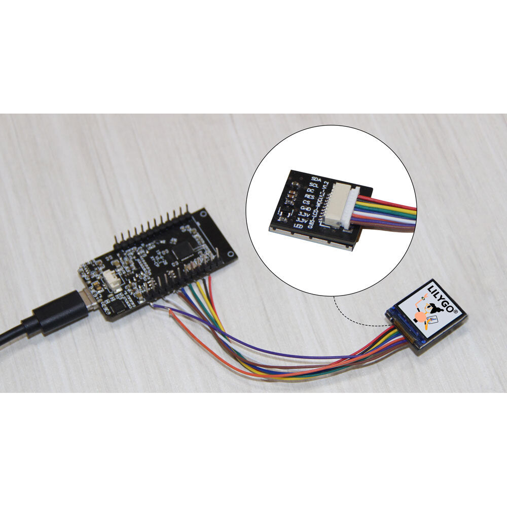 LILYGO T-0.85 Inch LCD Module GC9107 Full Color Display IPS 128*128 Screen Development Board PH1.0mm Cable Holder For Arduino