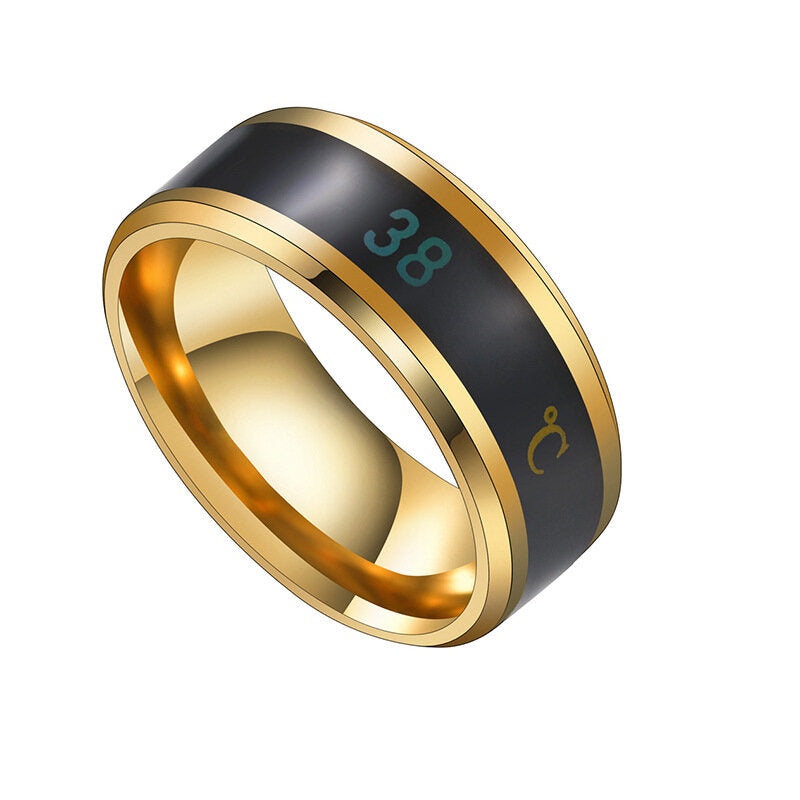 Smart Temperature Ring Steel Couple Temperature Ring Jewelry