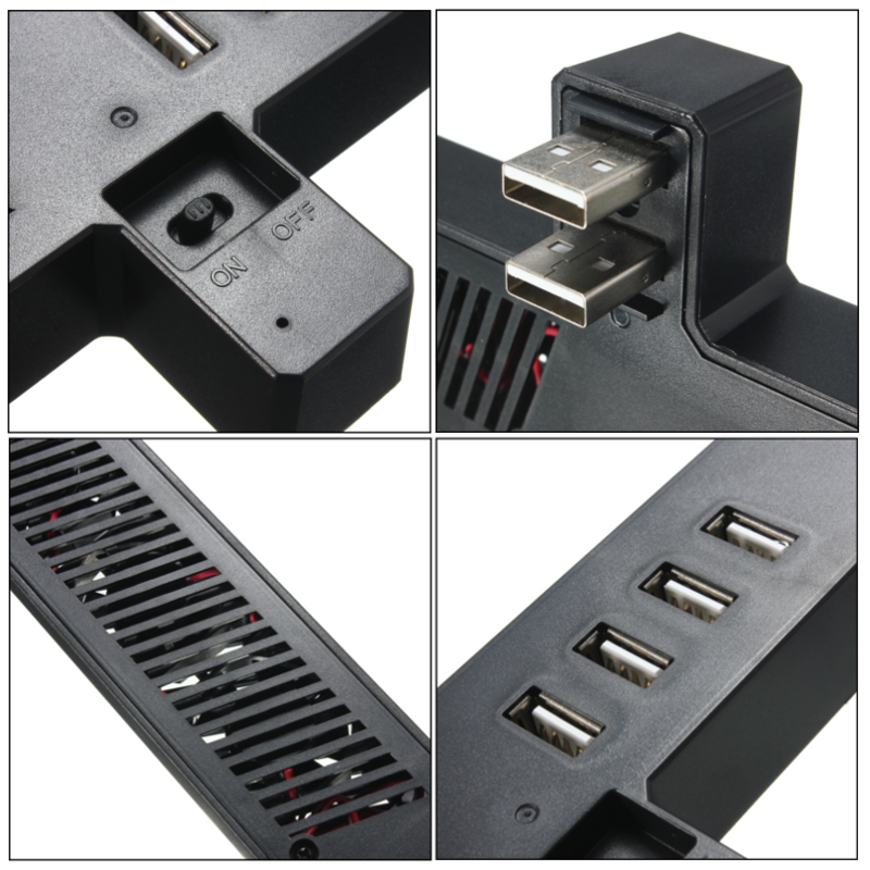 Cooling Cooler Fan with 4 Ports USB Hub For Microsoft Xbox One Console H5