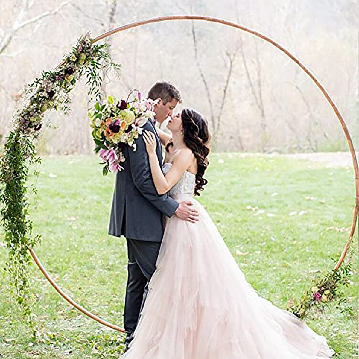 2M Metal Round Arch Stand Wedding Background Stand Birthday Party Decorative Balloon Stand DIY Iron Round Flower Frame