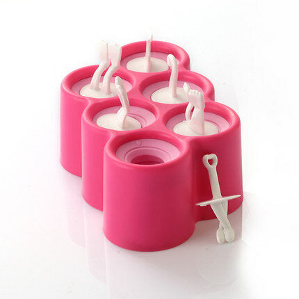 KC-IM12 6 Stickers Silicone Ice Pops Mold Ice Cream Ball Lolly Maker Popsicle Molds