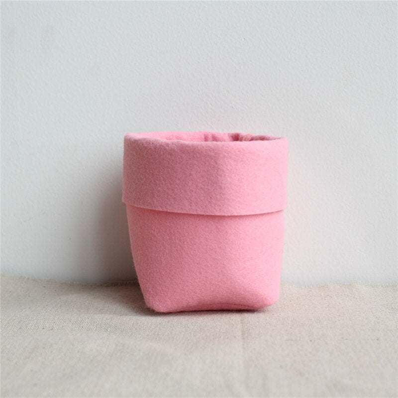 Multi-function Home Decorative Felt Desk Stationery Storage Box Kids Toys Storage Bag Office