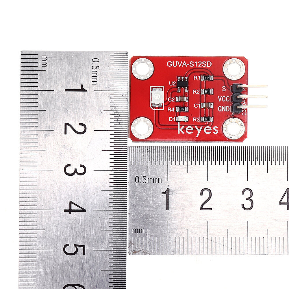 Keyes Brick GUVA-S12SD 3528 Ultraviolet Sensor(Pad hole) with Pin Header Module Analog Signal 240-370nm