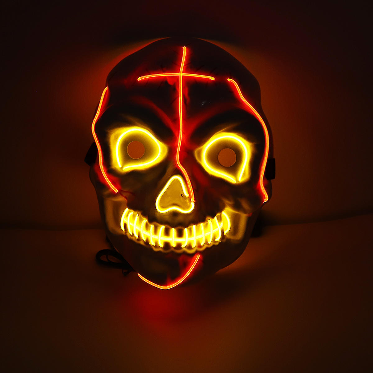 4-Modes Scary Mask Cosplay Led Costume Mask EL Wire Light Up for The Purge Movie