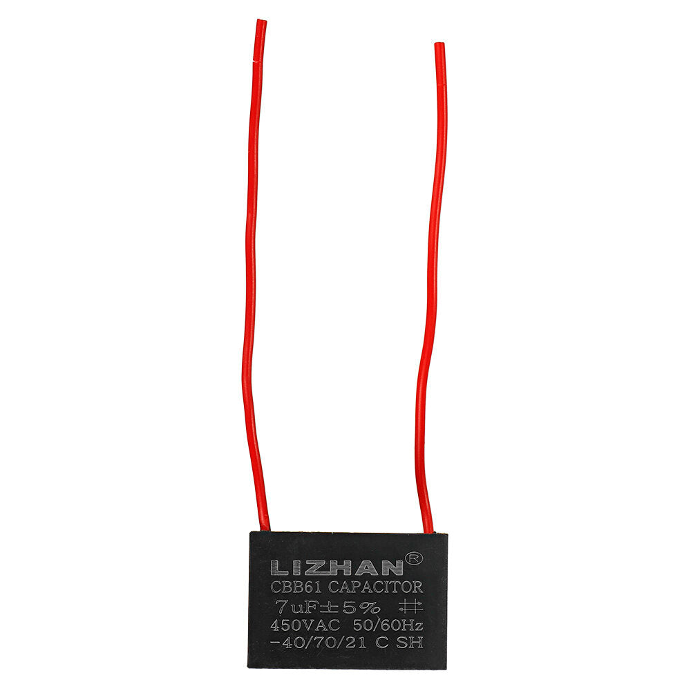 10pcs CBB61 450V 7uf Starting Capacitance AC Fan Capacitor CBB Motor Run Capacitor 450V 7F