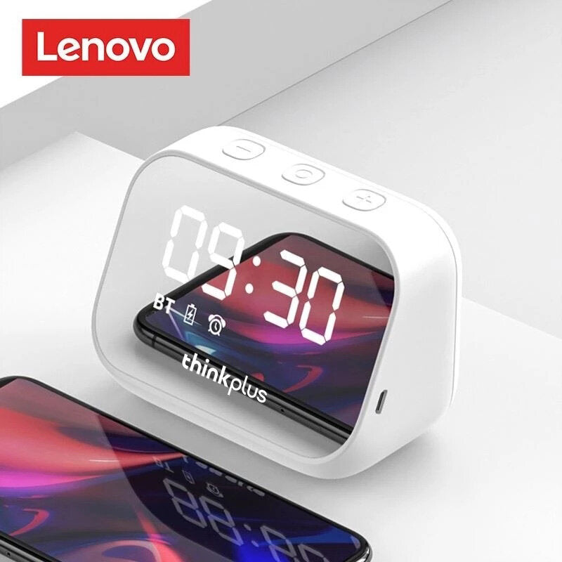 Lenovo thinkplus TS13 Speaker Alarm Clock Mirror Wireless Bluetooth Speaker LED Digital Stereo Desktop