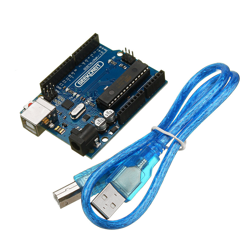2pcs UNO R3 ATmega16U2 AVR USB Development Main Board Geekcreit for Arduino - products that work with official for Arduino boards