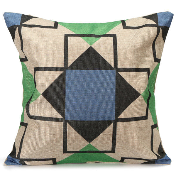 Geometric Linen Cotton Hexagonal Throw Pillow Case Square Sofa Car Office Cushion Cover
