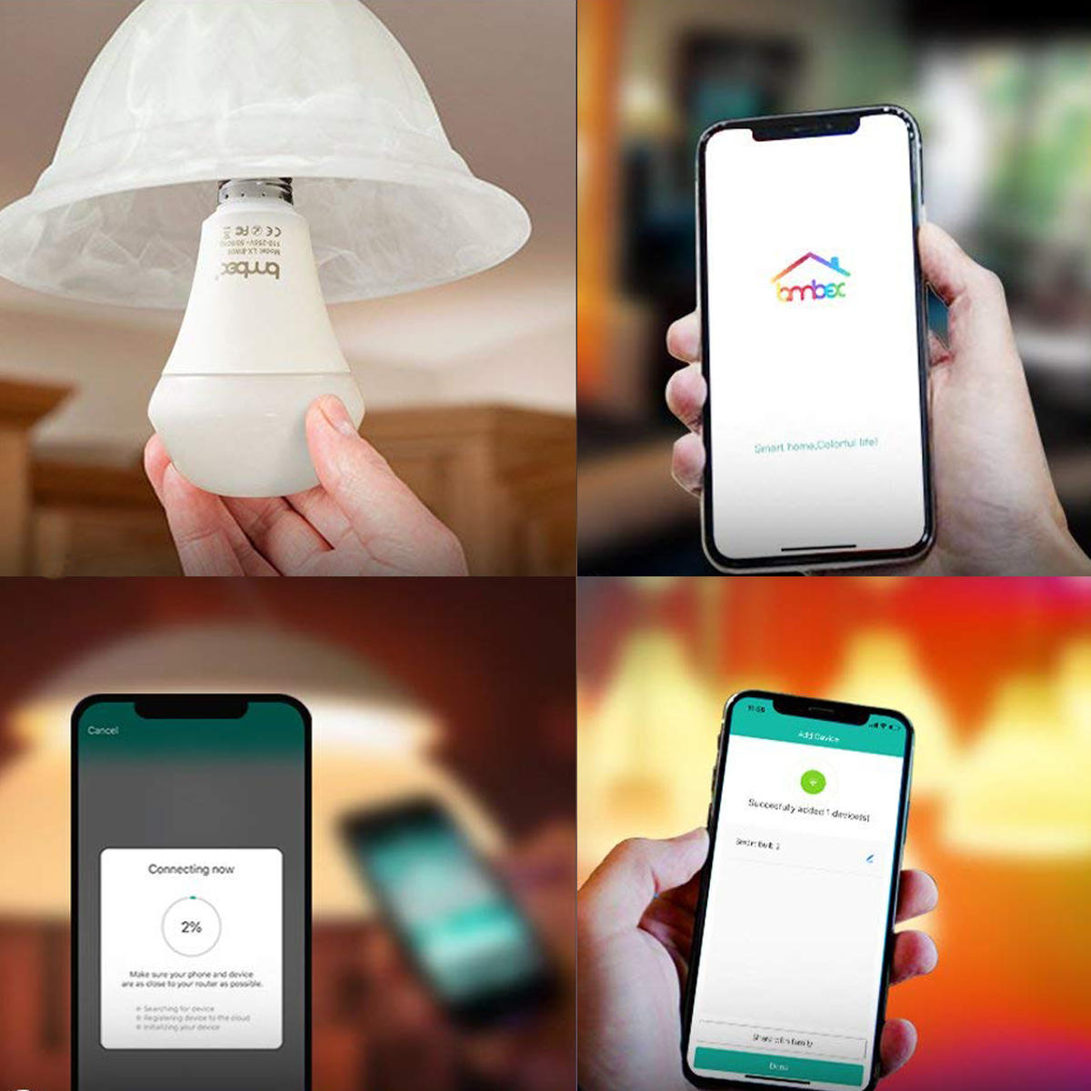 Lombex E27 10W RGBWW WIFI APP Voice Control Smart LED Light Bulb Work with Amazon Alexa AC110-255V