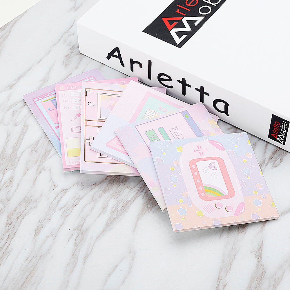 6 Pcs/pack Colorful Sticky Notes Cartoon Love Game Pad Sticky Memo Notes Gift Stationery Office Sticker School Supplies