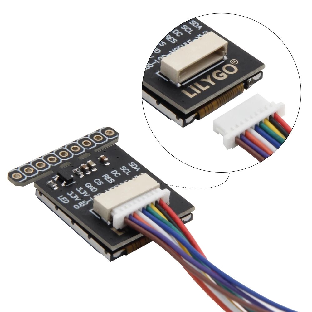 LILYGO T-0.85 Inch LCD Module GC9107 Full Color Display IPS 128*128 Screen Development Board PH1.0mm Cable Holder For Arduino