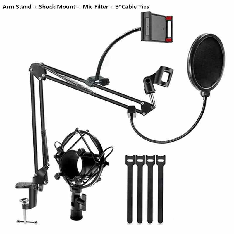 Bakeey NB-35 Microphone Suspension Arm Stand Clip Holder Adjustable Metal Boom Scissor Arm Stand