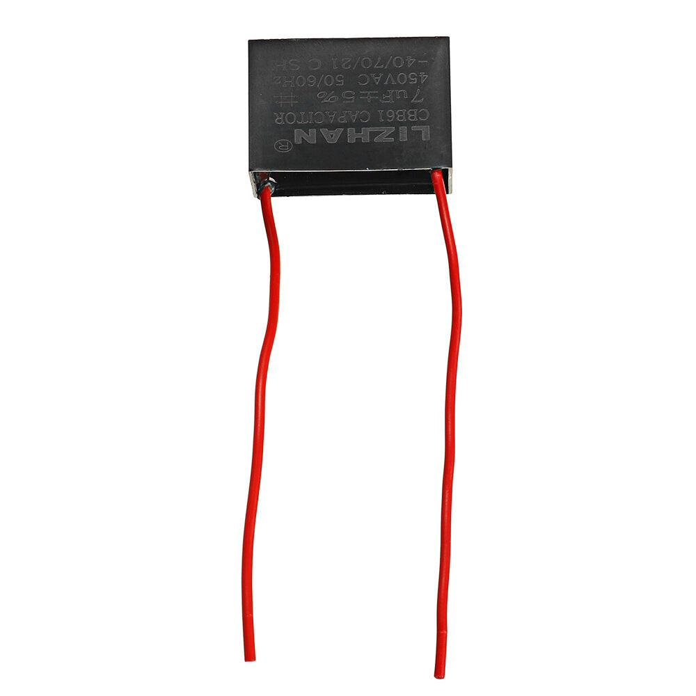 10pcs CBB61 450V 7uf Starting Capacitance AC Fan Capacitor CBB Motor Run Capacitor 450V 7F