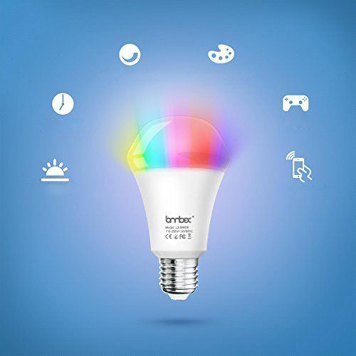 Lombex E27 10W RGBWW WIFI APP Voice Control Smart LED Light Bulb Work with Amazon Alexa AC110-255V