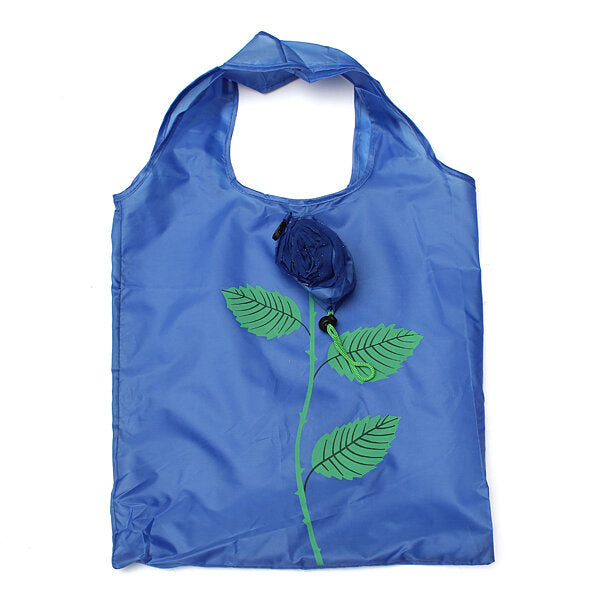 Rose Flowers Reusable Folding Shopping Bag Grocery Bags Tote
