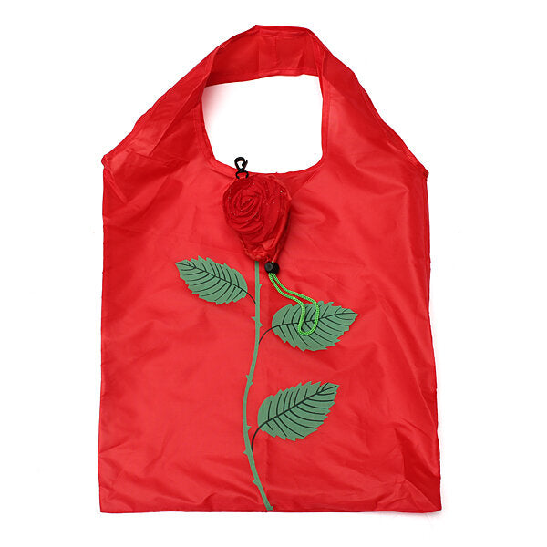 Rose Flowers Reusable Folding Shopping Bag Grocery Bags Tote