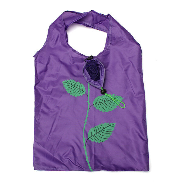 Rose Flowers Reusable Folding Shopping Bag Grocery Bags Tote