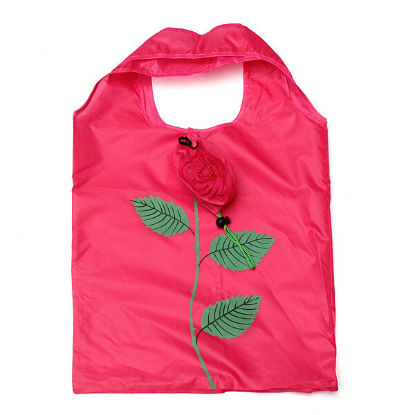 Rose Flowers Reusable Folding Shopping Bag Grocery Bags Tote