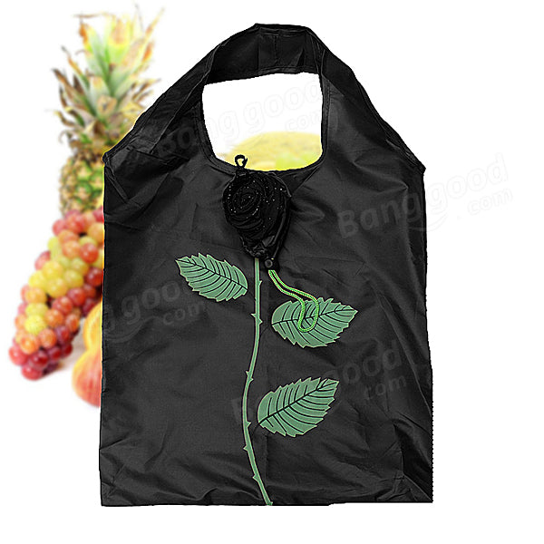 Rose Flowers Reusable Folding Shopping Bag Grocery Bags Tote
