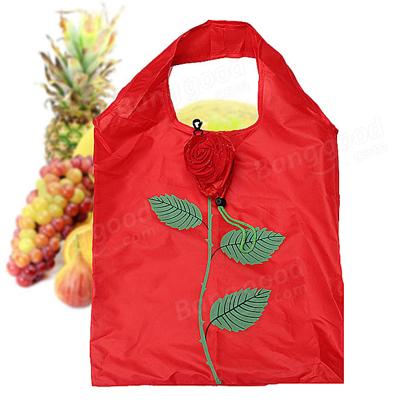 Rose Flowers Reusable Folding Shopping Bag Grocery Bags Tote