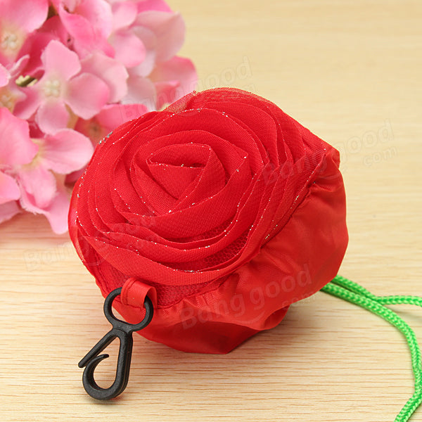 Rose Flowers Reusable Folding Shopping Bag Grocery Bags Tote