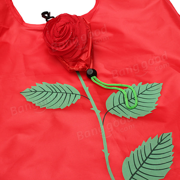 Rose Flowers Reusable Folding Shopping Bag Grocery Bags Tote