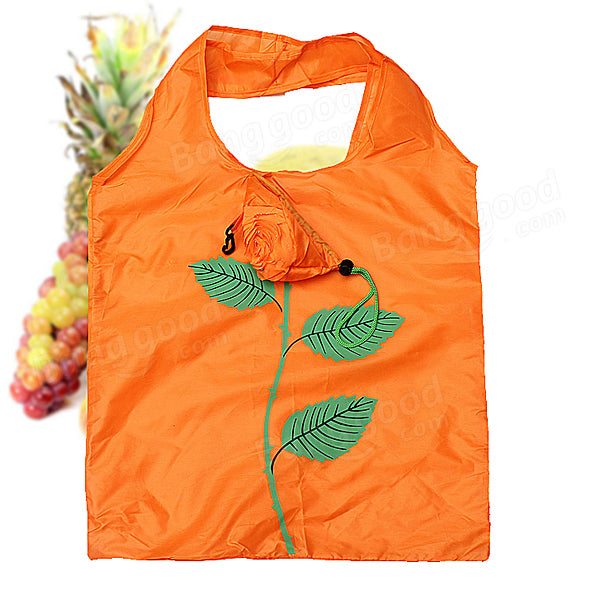 Rose Flowers Reusable Folding Shopping Bag Grocery Bags Tote