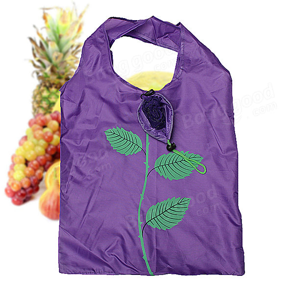 Rose Flowers Reusable Folding Shopping Bag Grocery Bags Tote